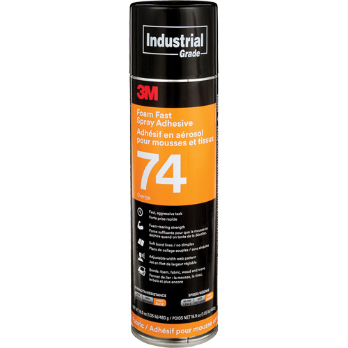 Adh&eacute;sif en a&eacute;rosol pour mousse et tissu, Orange, Canette a&eacute;rosol OCP Construction Supplies