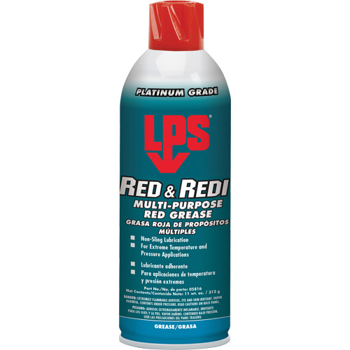 Red & Redi Multi-Purpose Red Grease, 16 oz., Aerosol Can OCP Construction Supplies