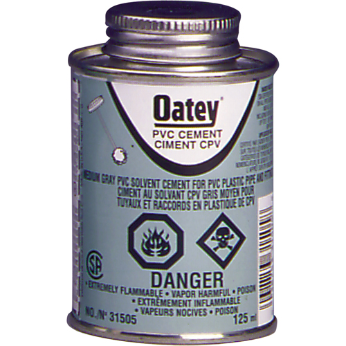PVC Medium-Duty Cement, 473 ml, Brush-Top Can, Grey OCP Construction Supplies