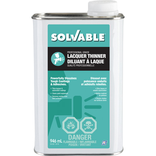 Professional Grade Lacquer Thinner, Rectangular Can, 946 ml OCP Construction Supplies