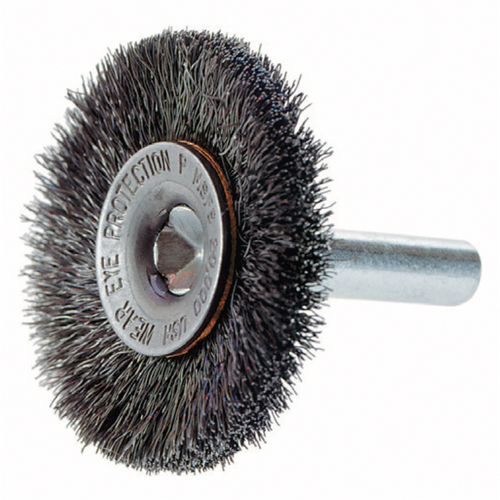 Brosses rotatives &agrave; fils cr&ecirc;p&eacute;s a/arbre 1/4", 3" dia., Fils 0,014", Arbre 1/4" OCP Construction Supplies
