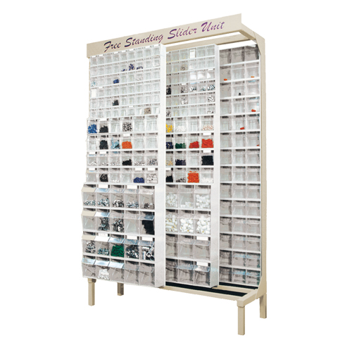 Syst&egrave;me de stockage &agrave; glissi&egrave;re &agrave; bacs basculants autonome, 48" la x 18" p x 77" h, 336 tiroirs OCP Construction Supplies