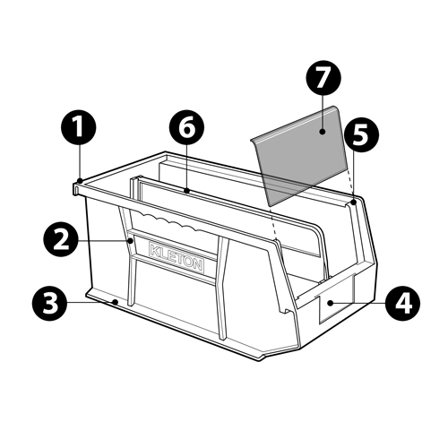 Bac empilable & &agrave; suspendre, 8-1/4" la, 7" h x 10-3/4" p, Noir OCP Construction Supplies