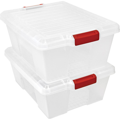 Contenant avec loquets en plastique,  la x 21" p x 7,75" h, Noir OCP Construction Supplies