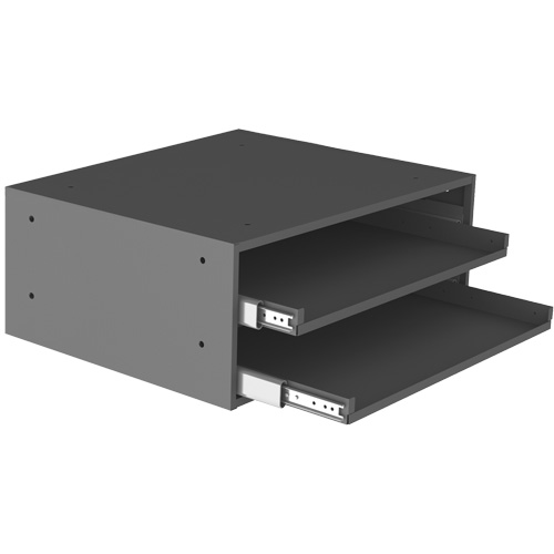 Grande glissi&egrave;re de stockage pour armoire &agrave; compartiments, Acier, 2 compartiments, 20" la x 15-15/16" p, 8-3/16" h, Gris OCP Construction Supplies