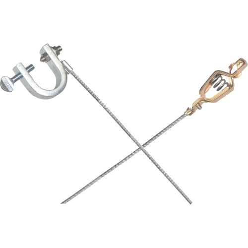 Light-Duty Bonding & Grounding Wire Assemblies - Alligator Clip & Small C-Clamps OCP Construction Supplies