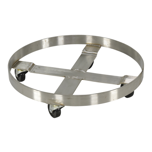Drum Dollies, Stainless Steel, 800 lbs. Capacity, 23-1/4" Diameter, Rubber Casters OCP Construction Supplies