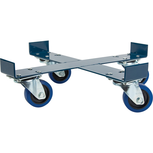 Drum Dolly, Steel, 1400 lbs. Capacity, 24" Diameter, Blue Elastic Casters OCP Construction Supplies