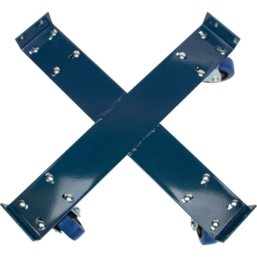 Drum Dolly, Steel, 1400 lbs. Capacity, 24" Diameter, Blue Elastic Casters OCP Construction Supplies