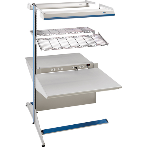 Postes de travail modulaires ergonomiques - Exemples de configurations - A-DA Ajouts &agrave; deux c&ocirc;t&eacute;s, 48" la x 56" p x 84" h, Ajout &agrave; deux c&ocirc;t&eacute;s OCP Construction Supplies