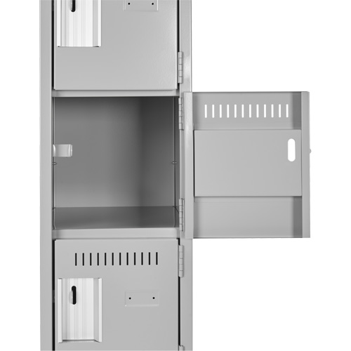 Clean Line Lockerette, 6 -tier, Bank of 4, 48" x 18" x 72", Steel, Beige, Rivet (Assembled) OCP Construction Supplies