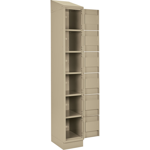 Clean Line Lockerette , 6 -tier, Bank of 4, 48" x 18" x 82", Steel, Beige, Rivet (Assembled) OCP Construction Supplies