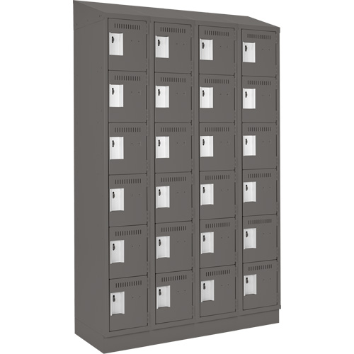 Petits casiers Clean Line, 6 niveaux, Bloc de 4, 48" x 18" x 82", Acier, Charbon, Rivet (assembl&eacute;) OCP Construction Supplies