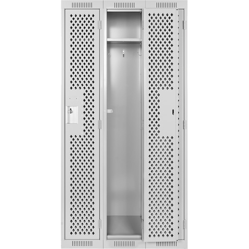 Casiers Clean Line, Bloc de 3, 36" x 15" x 72", Acier, Gris, Rivet (assembl&eacute;), Perfor&eacute; OCP Construction Supplies