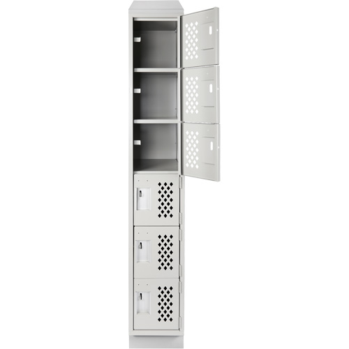 Petits casiers &eacute;conomiques assembl&eacute;s et perfor&eacute;s Clean Line, 6 niveaux, 18" x 72" x 12", Acier OCP Construction Supplies