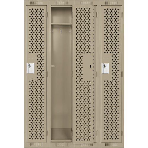 Casiers Clean Line, Bloc de 4, 48" x 15" x 72", Acier, Beige, Rivet (assembl&eacute;), Perfor&eacute; OCP Construction Supplies