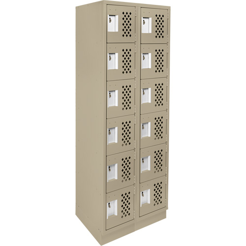Petit casier perfor&eacute; Clean-Line, 6 niveaux, Bloc de 2, 12" x 72" x 12", Acier OCP Construction Supplies