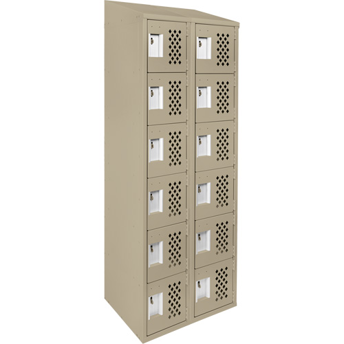 Petits casiers &eacute;conomiques assembl&eacute;s et perfor&eacute;s Clean Line, 6 niveaux, Bloc de 2, 18" x 72" x 12", Acier OCP Construction Supplies