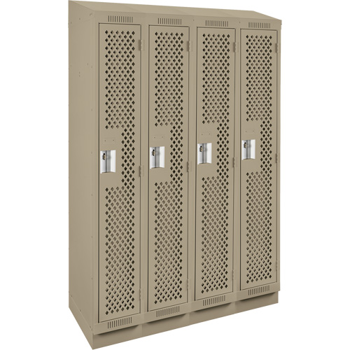 Casiers Clean Line, Bloc de 4, 48" x 12" x 82", Acier, Beige, Rivet (assembl&eacute;), Perfor&eacute; OCP Construction Supplies