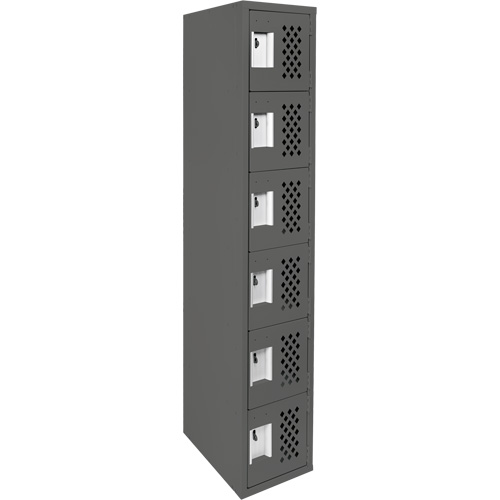 Clean-Line Perforated Lockerette, 6 -tier, 12" x 72" x 12", Steel OCP Construction Supplies