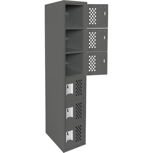 Clean-Line Perforated Lockerette, 6 -tier, 12" x 72" x 12", Steel OCP Construction Supplies
