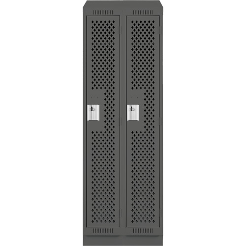 Casiers Clean Line, Bloc de 2, 24" x 12" x 82", Acier, Charbon, Rivet (assembl&eacute;), Perfor&eacute; OCP Construction Supplies