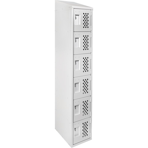 Clean-Line Perforated Lockerette, 6 -tier, 15" x 72" x 12", Steel OCP Construction Supplies