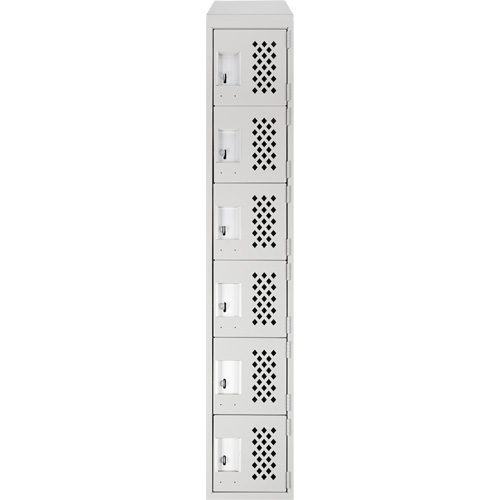 Clean-Line Perforated Lockerette, 6 -tier, 15" x 72" x 12", Steel OCP Construction Supplies