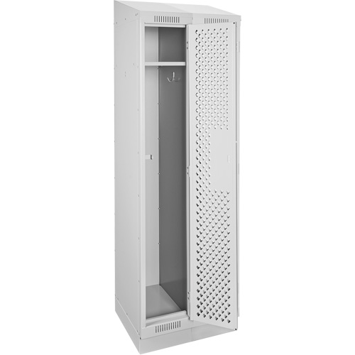 Clean Line Lockers, Bank of 2, 24" x 12" x 82", Steel, Grey, Rivet (Assembled), Perforated OCP Construction Supplies