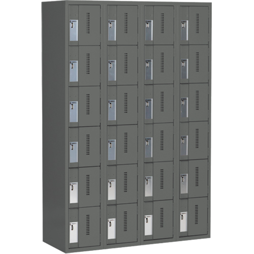 Casiers robustes Concorde, 6 niveaux, Bloc de 4, 48" x 18" x 72", Acier, Charbon, Soud&eacute; (assembl&eacute;) OCP Construction Supplies
