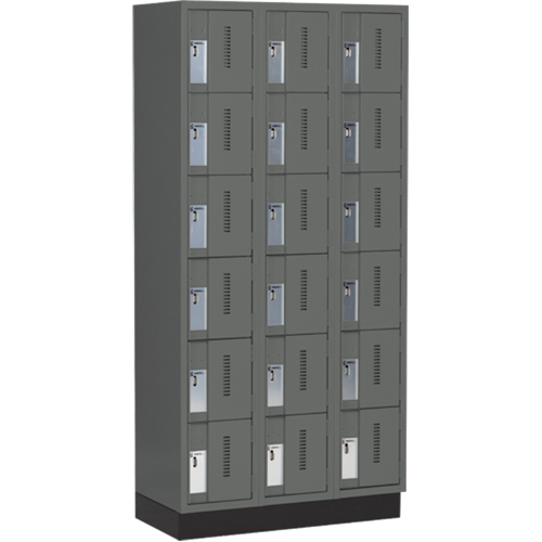 Casiers robustes Concorde, 6 niveaux, Bloc de 3, 36" x 18" x 76", Acier, Charbon, Soud&eacute; (assembl&eacute;) OCP Construction Supplies