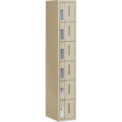 Casiers robustes Concorde, 6 niveaux, 12" x 18" x 72", Acier, Beige, Soud&eacute; (assembl&eacute;) OCP Construction Supplies