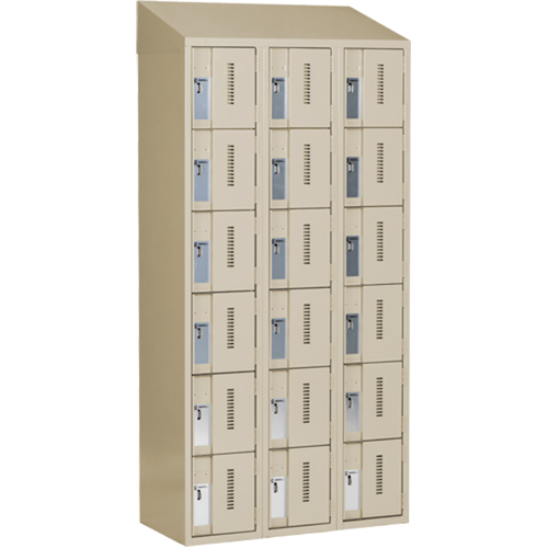 Casiers robustes Concorde, 6 niveaux, Bloc de 3, 36" x 18" x 78", Acier, Beige, Soud&eacute; (assembl&eacute;) OCP Construction Supplies