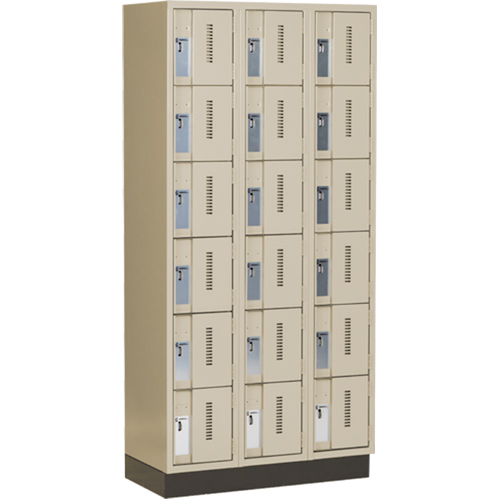 Casiers robustes Concorde, 6 niveaux, Bloc de 3, 36" x 18" x 76", Acier, Beige, Soud&eacute; (assembl&eacute;) OCP Construction Supplies