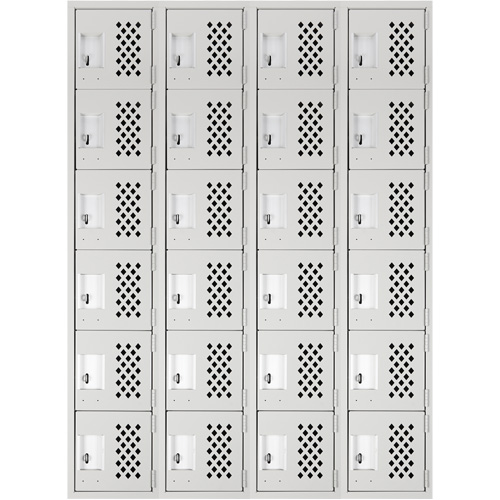 Petits casiers Clean Line, 6 niveaux, Bloc de 4, 18" x 72" x 12", Acier OCP Construction Supplies
