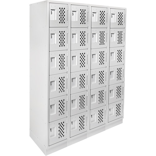 Casiers &eacute;conomiques perfor&eacute;s et assembl&eacute;s Clean Line, 6 niveaux, Bloc de 4, 18" x 72" x 12", Acier OCP Construction Supplies