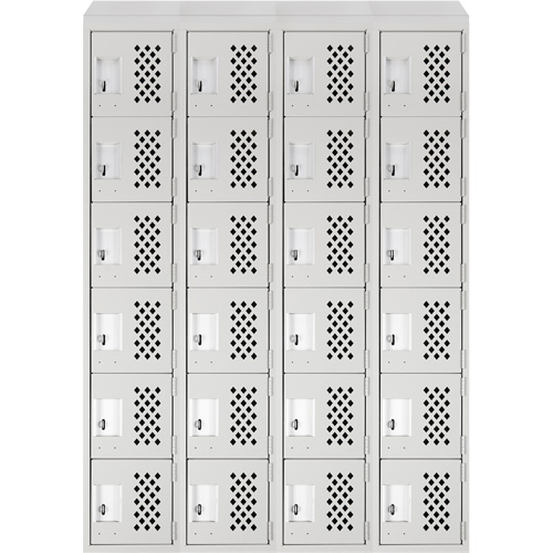 Casiers &eacute;conomiques perfor&eacute;s et assembl&eacute;s Clean Line, 6 niveaux, Bloc de 4, 18" x 72" x 12", Acier OCP Construction Supplies