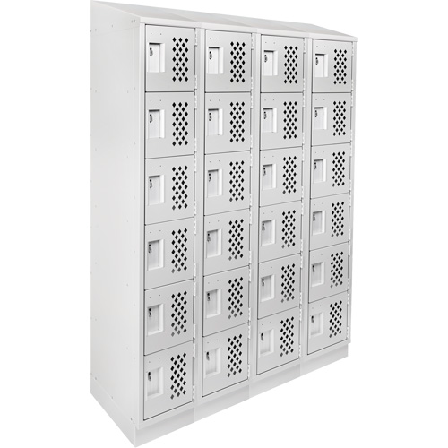 Casiers &eacute;conomiques perfor&eacute;s et assembl&eacute;s Clean Line, 6 niveaux, Bloc de 4, 18" x 72" x 12", Acier OCP Construction Supplies