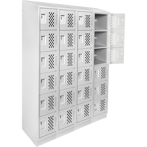Casiers &eacute;conomiques perfor&eacute;s et assembl&eacute;s Clean Line, 6 niveaux, Bloc de 4, 18" x 72" x 12", Acier OCP Construction Supplies