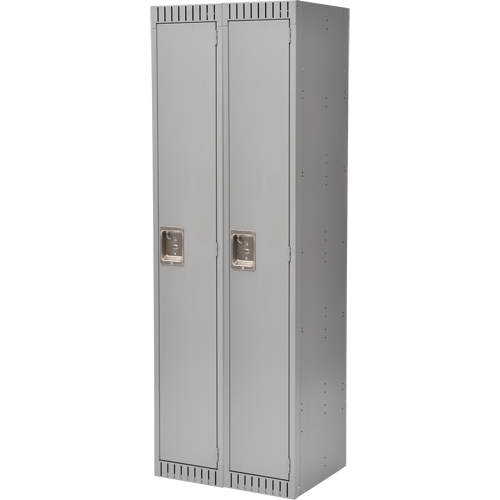 Lockers, Bank of 2, 24" x 18" x 72", Steel, Grey, Rivet (Assembled) OCP Construction Supplies