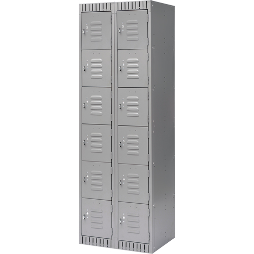 Casiers, 6 niveaux, Bloc de 2, 24" x 18" x 72", Acier, Gris, D&eacute;mont&eacute; OCP Construction Supplies
