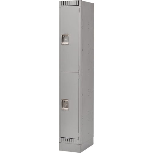 Lockers, 2 -tier, 12" x 18" x 76", Steel, Grey, Knocked Down OCP Construction Supplies