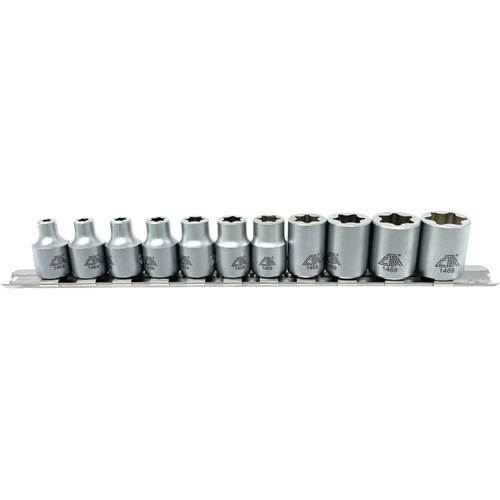 Flat-Cut E-"Star" Socket Set, 11 Pieces, 3/8" Drive Size OCP Construction Supplies