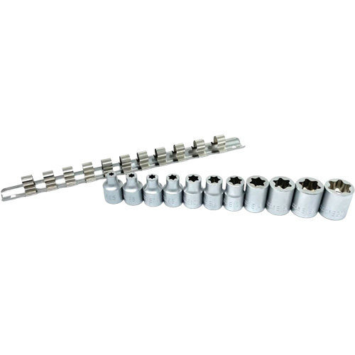 Flat-Cut E-"Star" Socket Set, 11 Pieces, 3/8" Drive Size OCP Construction Supplies