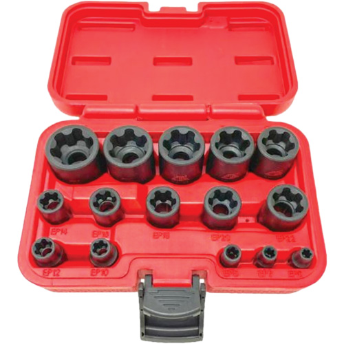 EP "Star" Plus Socket Set, 15 Pieces, 1/2"/1/4"/3/8" Drive Size OCP Construction Supplies