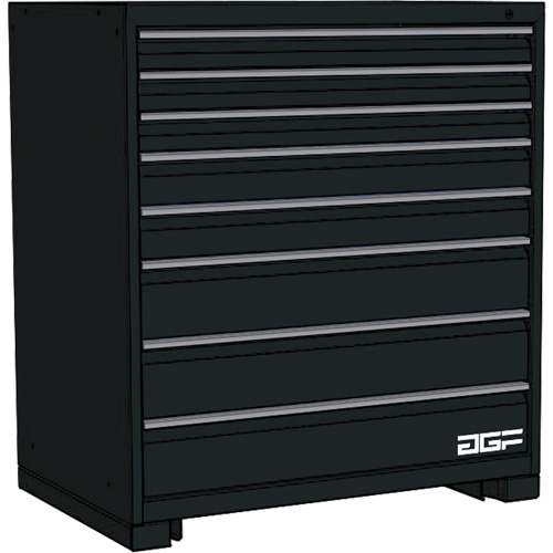 Modular Drawer Cabinet, 8 Drawers, 36" W x 24" D x 40" H, Black OCP Construction Supplies