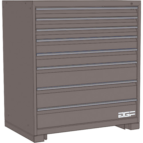 Armoire &agrave; tiroirs modulaire, 8 tiroirs, 36" la x 24" p x 40" h, Gris OCP Construction Supplies