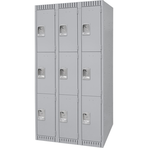 Casiers, 3 niveaux, Bloc de 3, 36" x 18" x 72", Acier, Gris, D&eacute;mont&eacute; OCP Construction Supplies