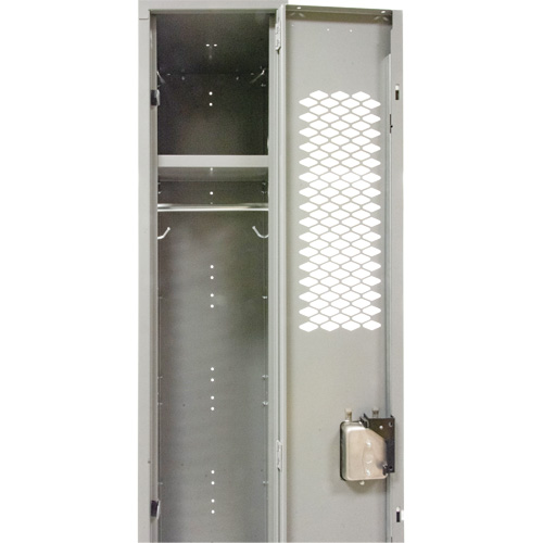 Casiers ventil&eacute;s, Bloc de 3, 36" x 18" x 88", Acier, Gris, D&eacute;mont&eacute;, Perfor&eacute; OCP Construction Supplies