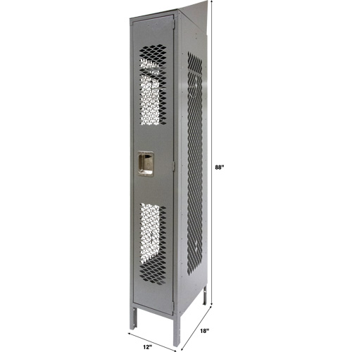 Casiers ventil&eacute;s, 12" x 18" x 88", Acier, Gris, D&eacute;mont&eacute;, Perfor&eacute; OCP Construction Supplies